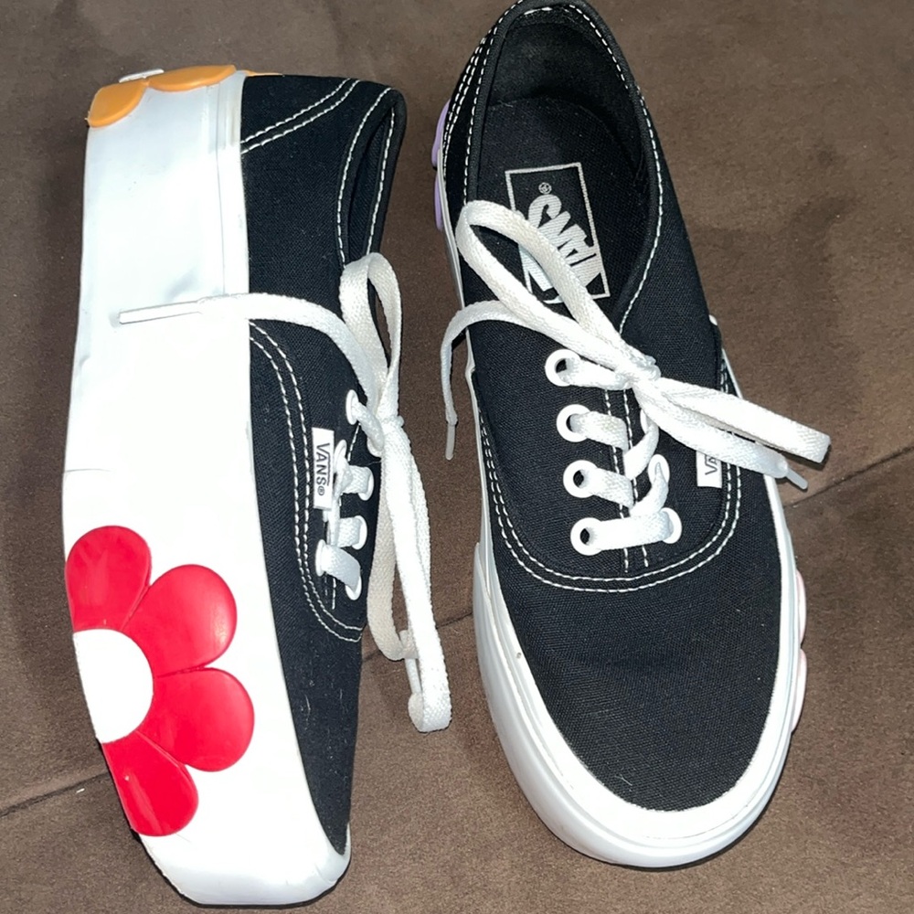 Like new platform Vans with flowers